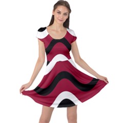 Decorative Waves Cap Sleeve Dresses by Valentinaart