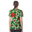 Red and green Christmas design  Women s Sport Mesh Tee View2