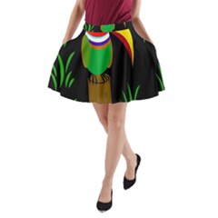 Toucan A-line Pocket Skirt by Valentinaart