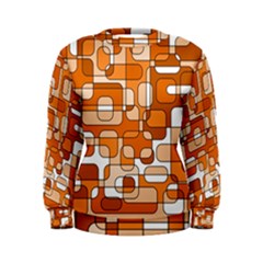 Orange Decorative Abstraction Women s Sweatshirt by Valentinaart
