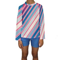 Colorful Lines Kid s Long Sleeve Swimwear