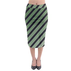 Green Elegant Lines Midi Pencil Skirt by Valentinaart