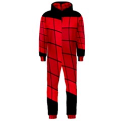 Red Abstraction Hooded Jumpsuit (men)  by Valentinaart