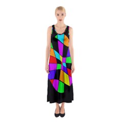 Abstract Colorful Flower Sleeveless Maxi Dress by Valentinaart