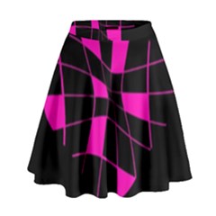 Pink Abstract Flower High Waist Skirt by Valentinaart