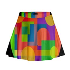 Colorful Circle  Mini Flare Skirt by Valentinaart