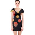 Orange abstraction Short Sleeve Bodycon Dress View1