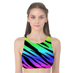 Rainbow Tiger Tank Bikini Top by ArtistRoseanneJones