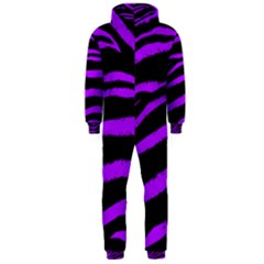 Purple Zebra Hooded Jumpsuit (men)  by ArtistRoseanneJones