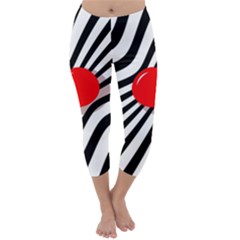 Abstract Red Ball Capri Winter Leggings  by Valentinaart