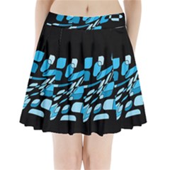 Blue Abstraction Pleated Mini Mesh Skirt by Valentinaart