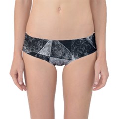 Dark Geometric Grunge Pattern Print Classic Bikini Bottoms by dflcprintsclothing