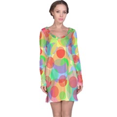 Colorful Circles Long Sleeve Nightdress by Valentinaart