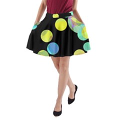 Yellow Circles A-line Pocket Skirt by Valentinaart