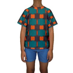 3 Colors Shapes Pattern                                                                                   Kid s Short Sleeve Swimwear by LalyLauraFLM