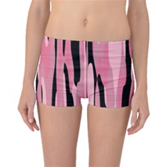 Black And Pink Camo Abstract Boyleg Bikini Bottoms by TRENDYcouture