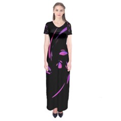 Purple Twist Short Sleeve Maxi Dress by Valentinaart