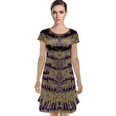 Lace Landscape Abstract Shimmering Lovely In The Dark Cap Sleeve Nightdress by pepitasart