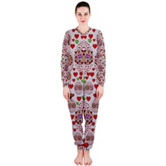 Love Bunnies In Peace And Popart Onepiece Jumpsuit (ladies)  by pepitasart