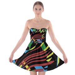 Optimistic Abstraction Strapless Dresses by Valentinaart