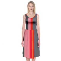 Optimistic Lines Midi Sleeveless Dress by Valentinaart