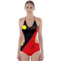 Red abstraction Cut-Out One Piece Swimsuit View1