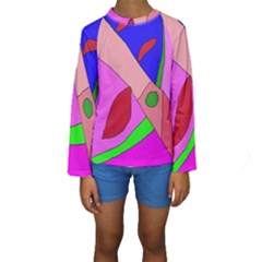 Pink Abstraction Kid s Long Sleeve Swimwear by Valentinaart