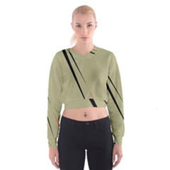 Elegant Lines Women s Cropped Sweatshirt by Valentinaart