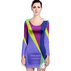 Geometrical Abstraction Long Sleeve Bodycon Dress by Valentinaart