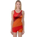 Red and orange decorative abstraction One Piece Boyleg Swimsuit View1