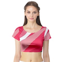 Pink Abstraction Short Sleeve Crop Top (tight Fit) by Valentinaart
