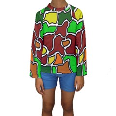 Africa Abstraction Kid s Long Sleeve Swimwear by Valentinaart