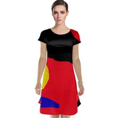 Colorful Abstraction Cap Sleeve Nightdress