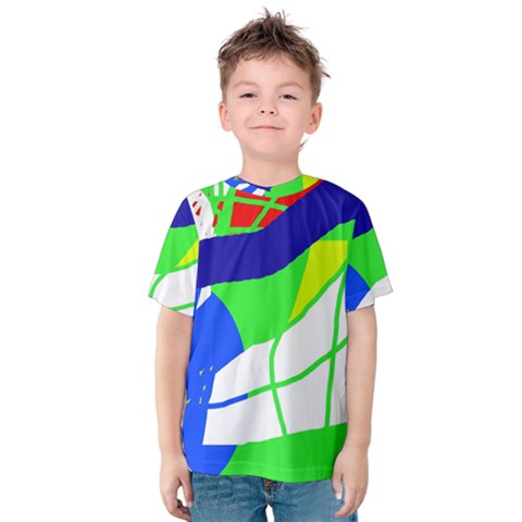 Colorful Abstraction Kid s Cotton Tee by Valentinaart