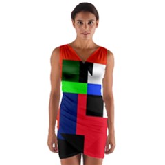 Colorful Abstraction Wrap Front Bodycon Dress by Valentinaart