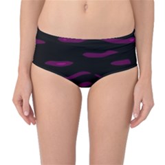 Purple And Black Mid-waist Bikini Bottoms by Valentinaart