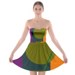 Geometric Abstraction Strapless Dresses by Valentinaart