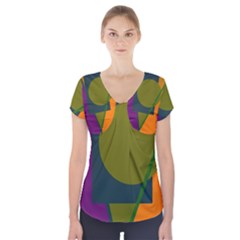 Geometric Abstraction Short Sleeve Front Detail Top by Valentinaart