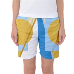 Blue And Yellow Abstract Design Women s Basketball Shorts by Valentinaart