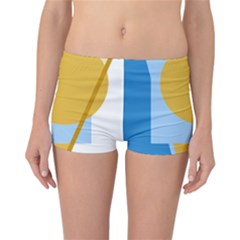 Blue And Yellow Abstract Design Reversible Boyleg Bikini Bottoms by Valentinaart