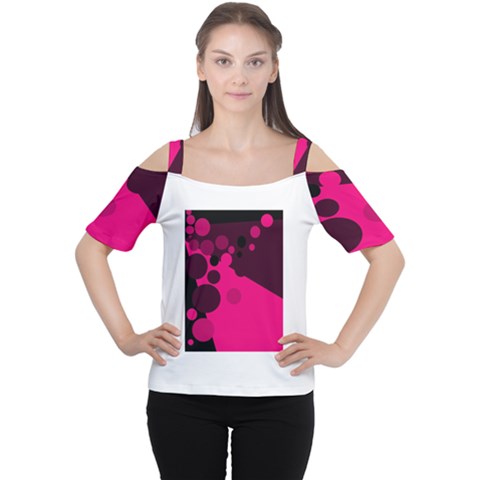 Pink Dots Women s Cutout Shoulder Tee by Valentinaart
