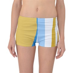 Blue And Yellow Lines Reversible Boyleg Bikini Bottoms by Valentinaart
