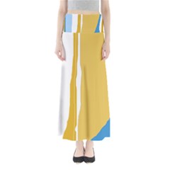 Blue And Yellow Lines Maxi Skirts by Valentinaart