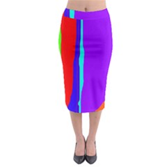 Colorful Decorative Lines Midi Pencil Skirt by Valentinaart