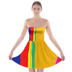 Colorful Lines Strapless Dresses by Valentinaart