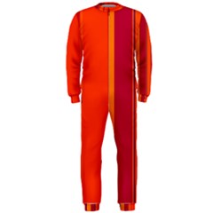 Orange Lines Onepiece Jumpsuit (men)  by Valentinaart