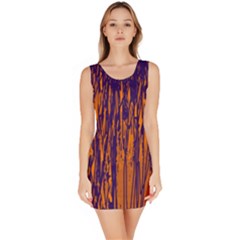 Blue And Orange Pattern Sleeveless Bodycon Dress by Valentinaart