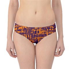 Orange And Blue Pattern Hipster Bikini Bottoms by Valentinaart