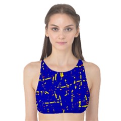 Blue Pattern Tank Bikini Top by Valentinaart