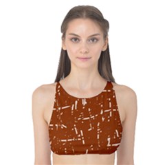 Brown Elelgant Pattern Tank Bikini Top by Valentinaart